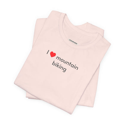 I Love Mountain Biking Minimalist Style T-Shirt