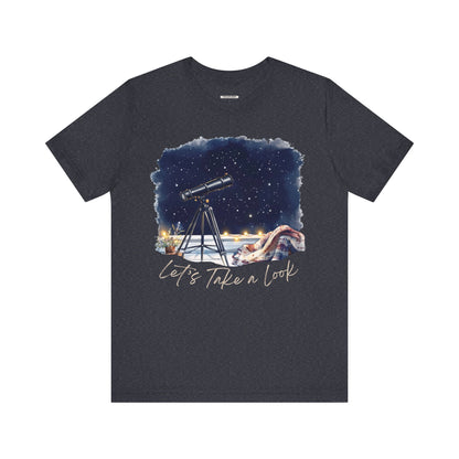 Let's Take a Look Telescope Graphic T-Shirt