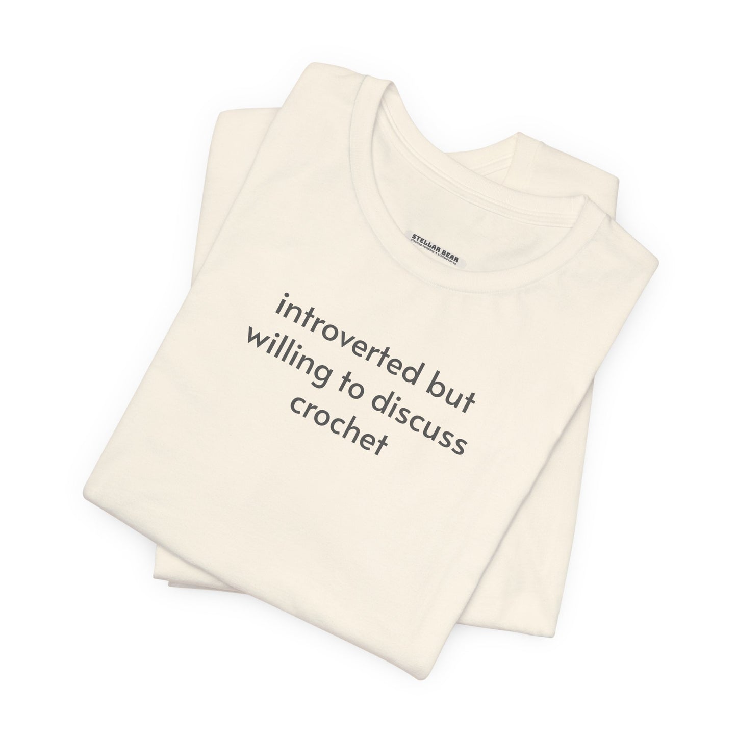 Introverted but Willing to Discuss Crochet Minimalist Style T-Shirt