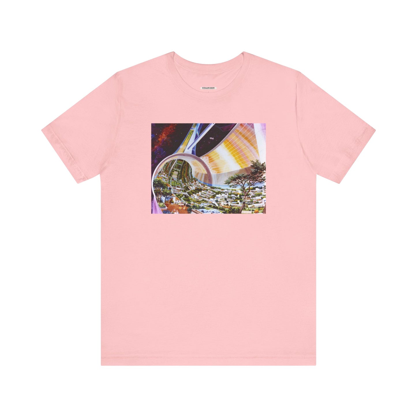 Space Colony Interior View, NASA 1970 Illustration Vintage Graphic T-Shirt