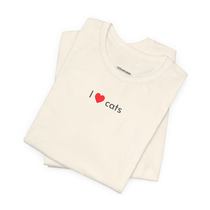 I Love Cats Minimalist Style T-Shirt