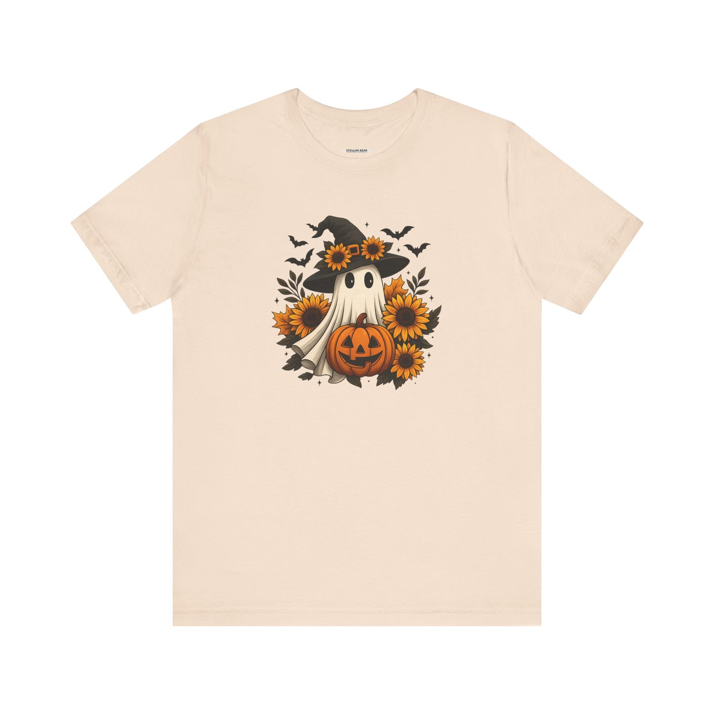 Ghost Witch, Sunflowers &Pumpkin Graphic T-Shirt