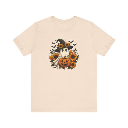 Ghost Witch, Sunflowers &Pumpkin Graphic T-Shirt