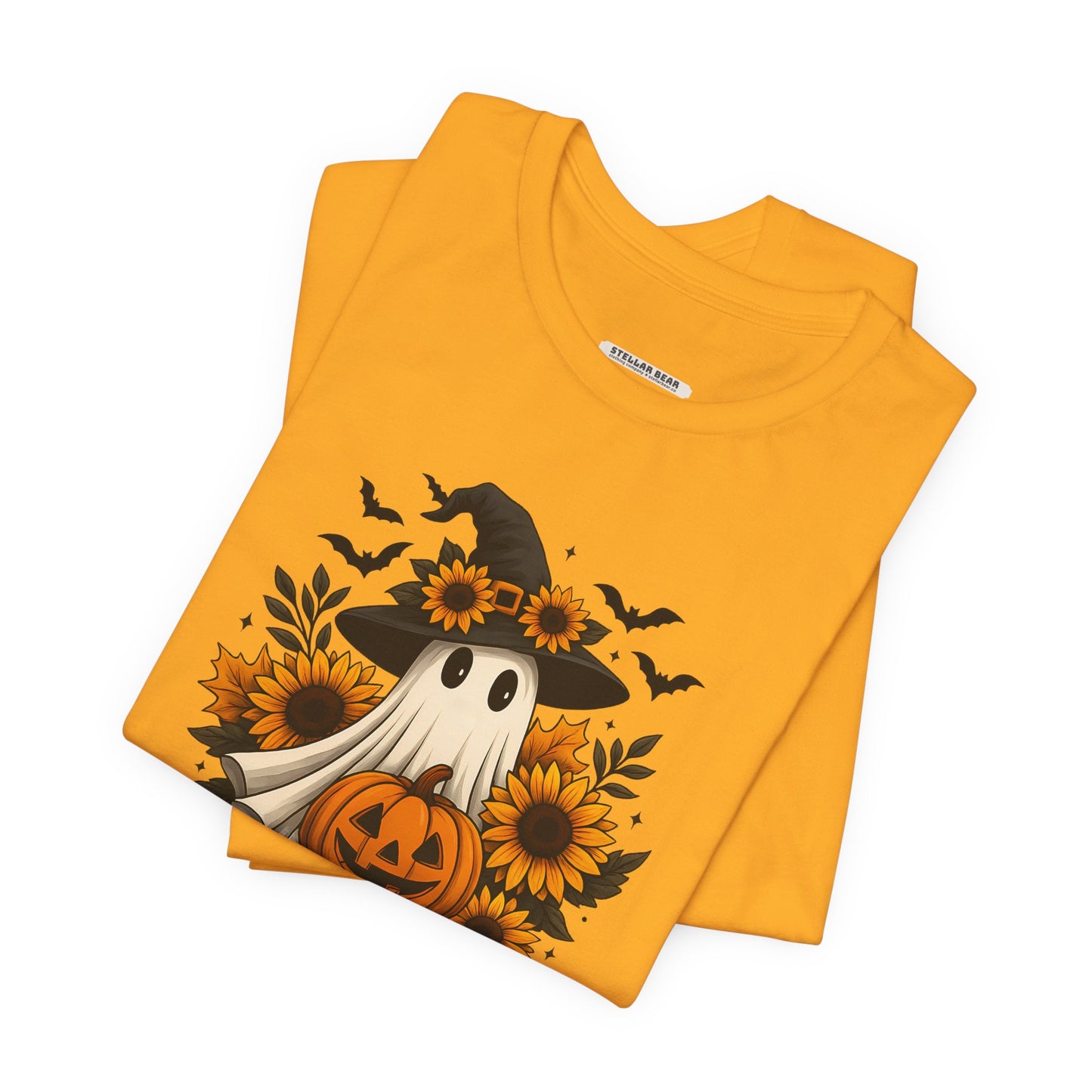 Ghost Witch, Sunflowers &Pumpkin Graphic T-Shirt