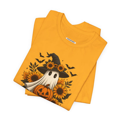 Ghost Witch, Sunflowers &Pumpkin Graphic T-Shirt