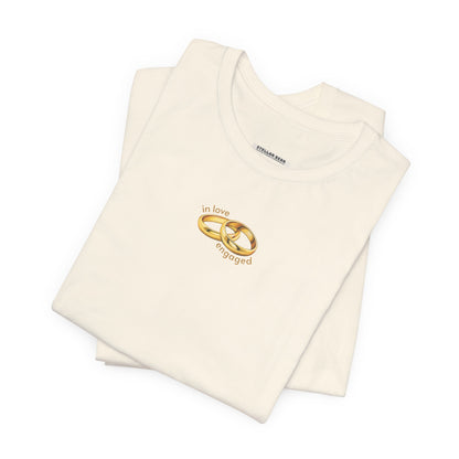 In Love & Engaged Graphic T-Shirt for Engagement Party, Wedding Rehearsal