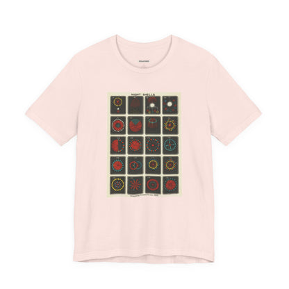 Night Shells 97-116, Hirayama Fireworks Co. 1905 Vintage Graphic T-Shirt
