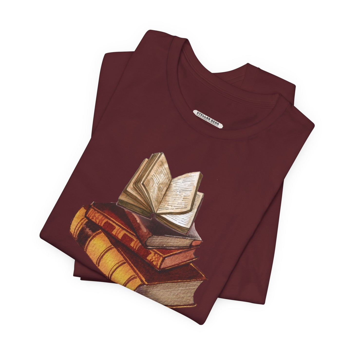 Stack of Old Books Vintage Objects Graphic T-Shirt