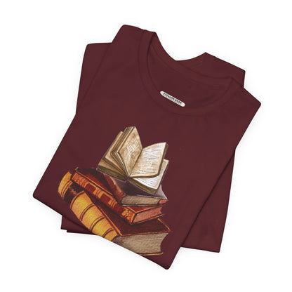 Stack of Old Books Vintage Objects Graphic T-Shirt