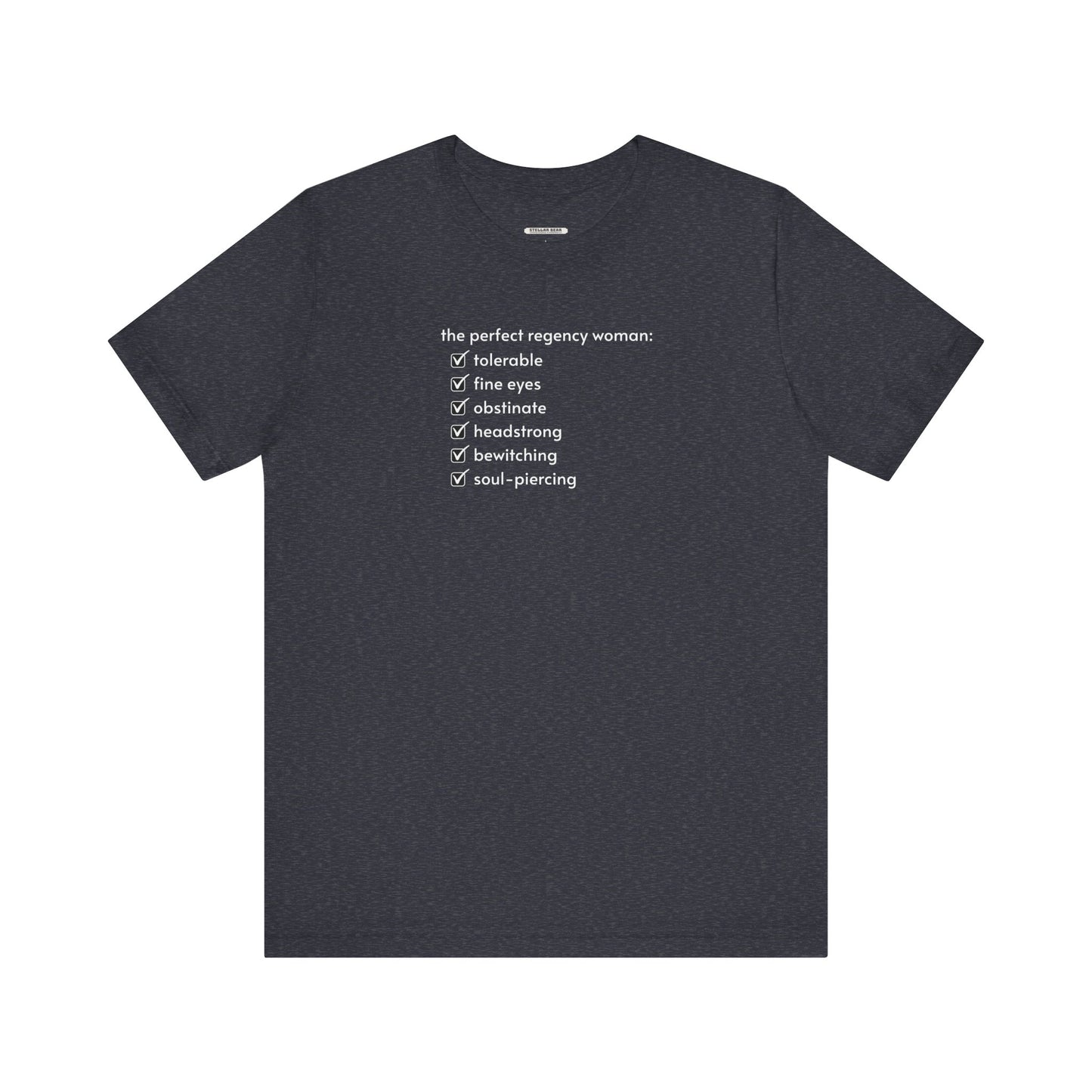 The Perfect Regency Woman Checklist T-Shirt (Jane Austen)