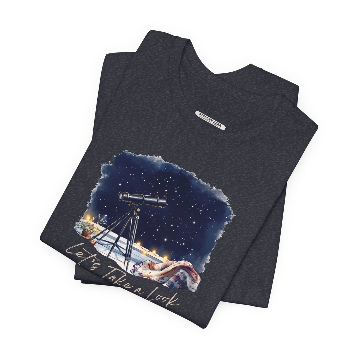 Let's Take a Look Telescope Graphic T-Shirt
