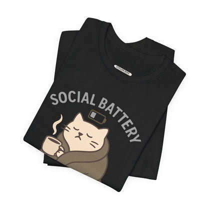 Social Battery 1% Cat Graphic T-Shirt