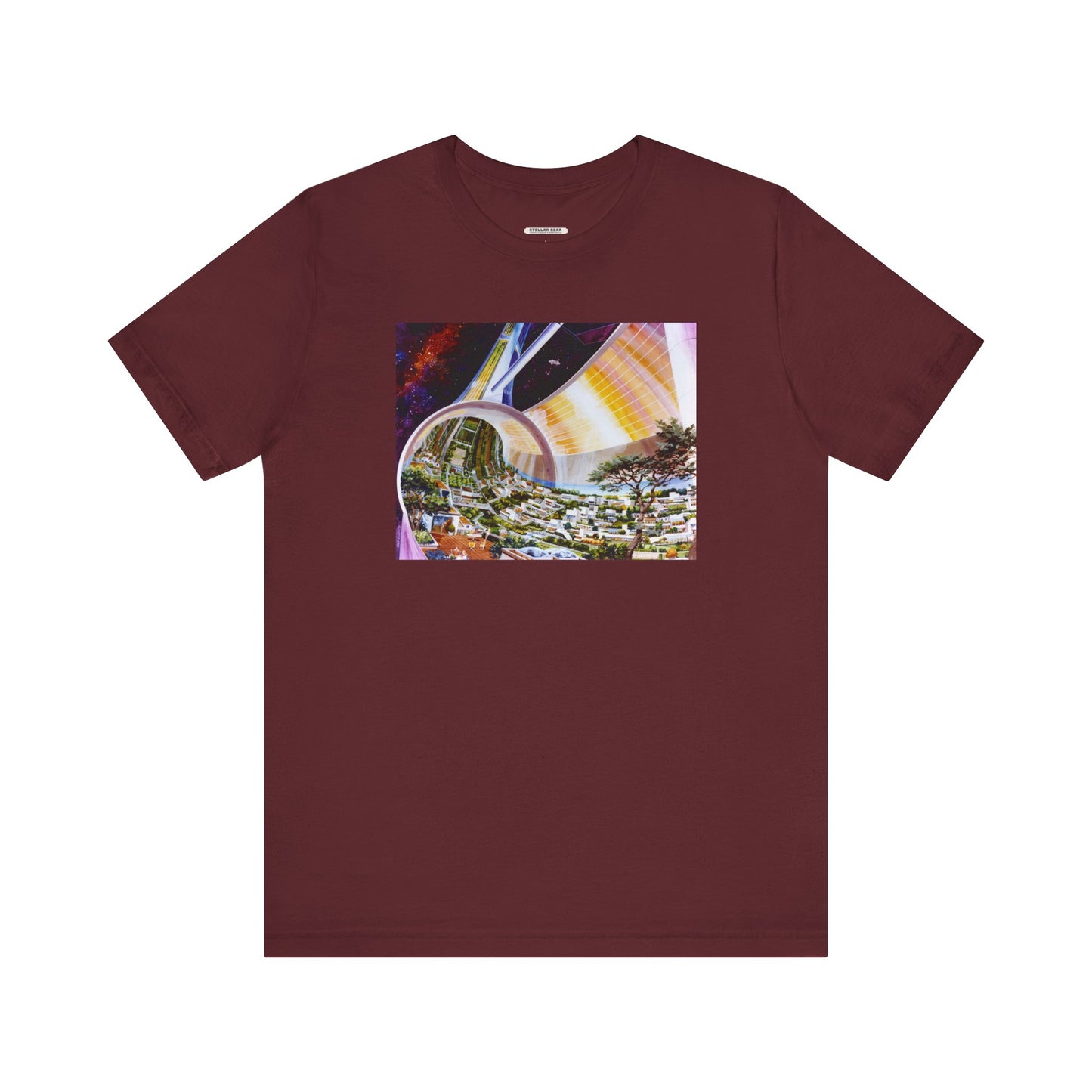 Space Colony Interior View, NASA 1970 Illustration Vintage Graphic T-Shirt