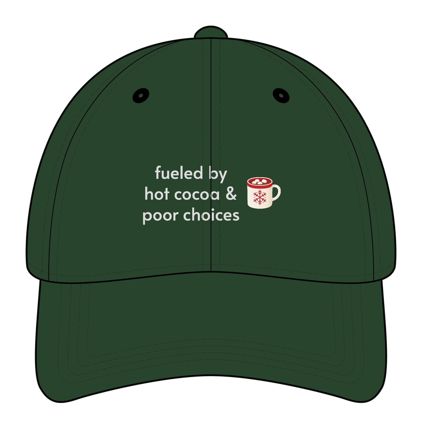 Fueled by Hot Chocolate & Poor Choices Minimalist Style Cap