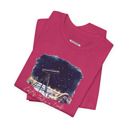 Let's Take a Look Telescope Graphic T-Shirt