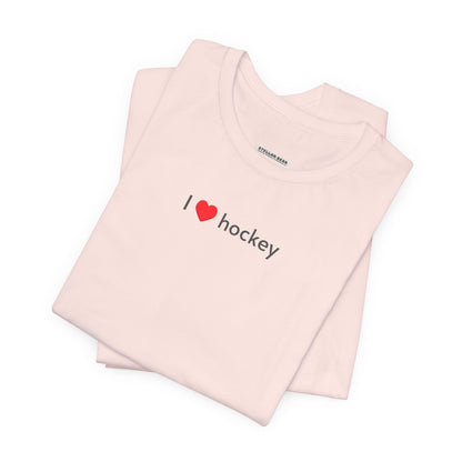 I Love Hockey Minimalist Style T-Shirt