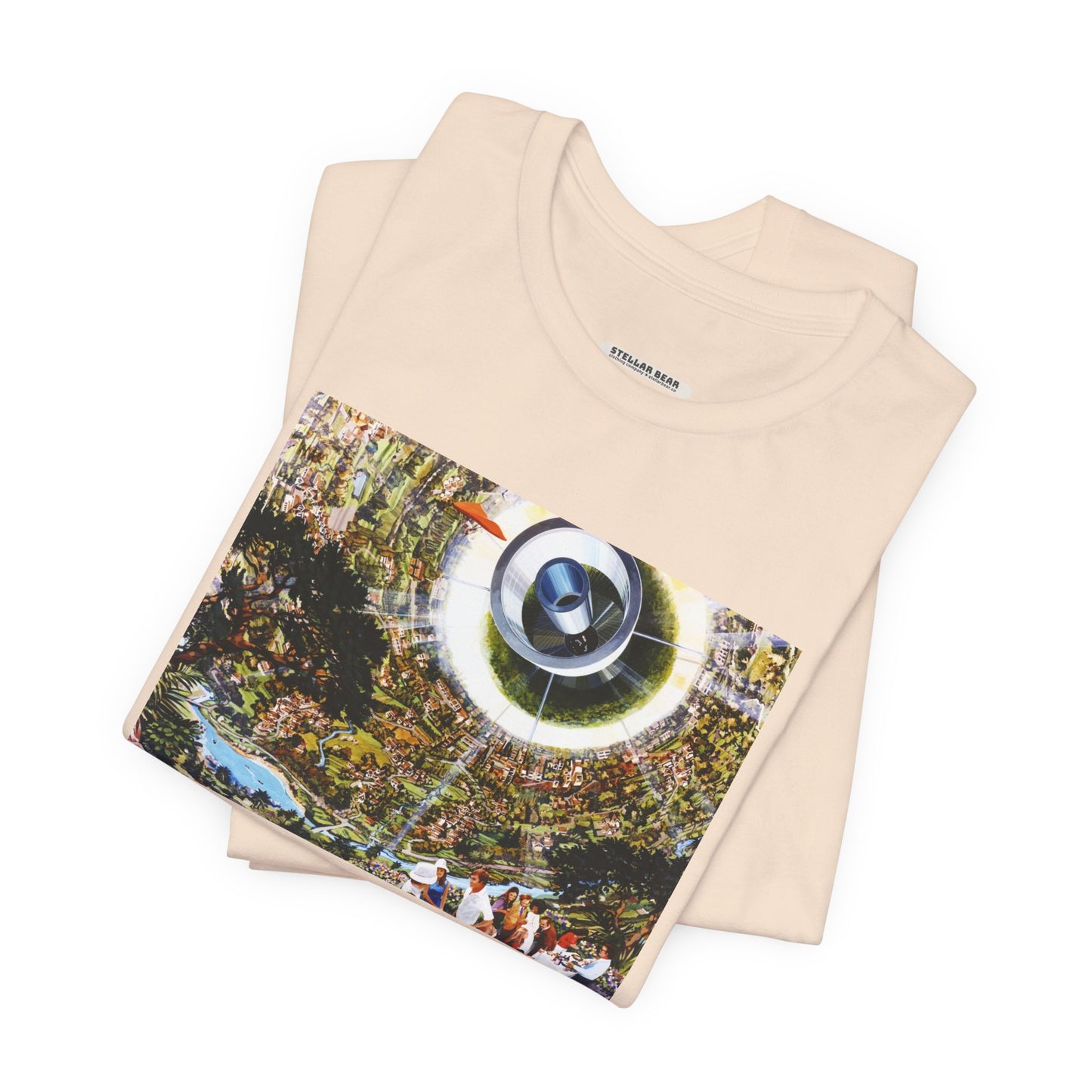 Space Colony's Interior, NASA 1970 Illustration Vintage Graphic T-Shirt