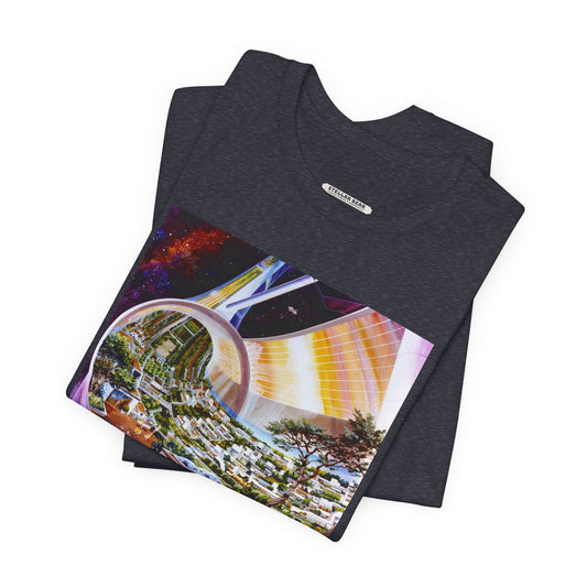 Space Colony Interior View, NASA 1970 Illustration Vintage Graphic T-Shirt