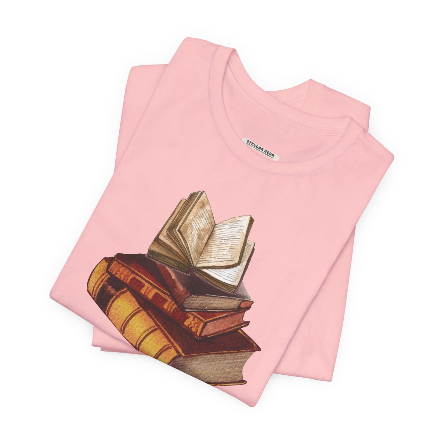 Stack of Old Books Vintage Objects Graphic T-Shirt