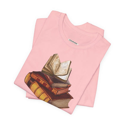 Stack of Old Books Vintage Objects Graphic T-Shirt