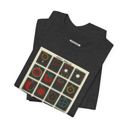 Night Shells 97-116, Hirayama Fireworks Co. 1905 Vintage Graphic T-Shirt