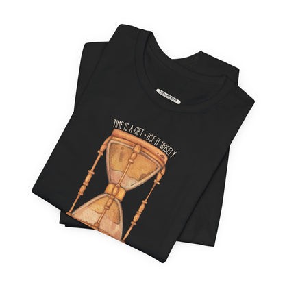 Time is  Gift, Use It Wisely Hourglass Vintage Objects Graphic T-Shirt