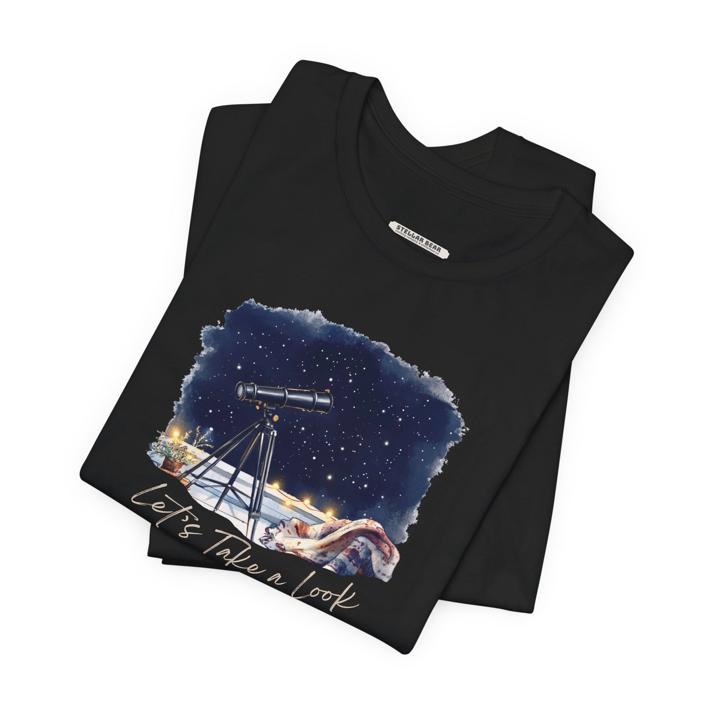 Let's Take a Look Telescope Graphic T-Shirt