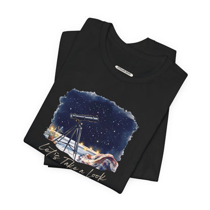 Let's Take a Look Telescope Graphic T-Shirt