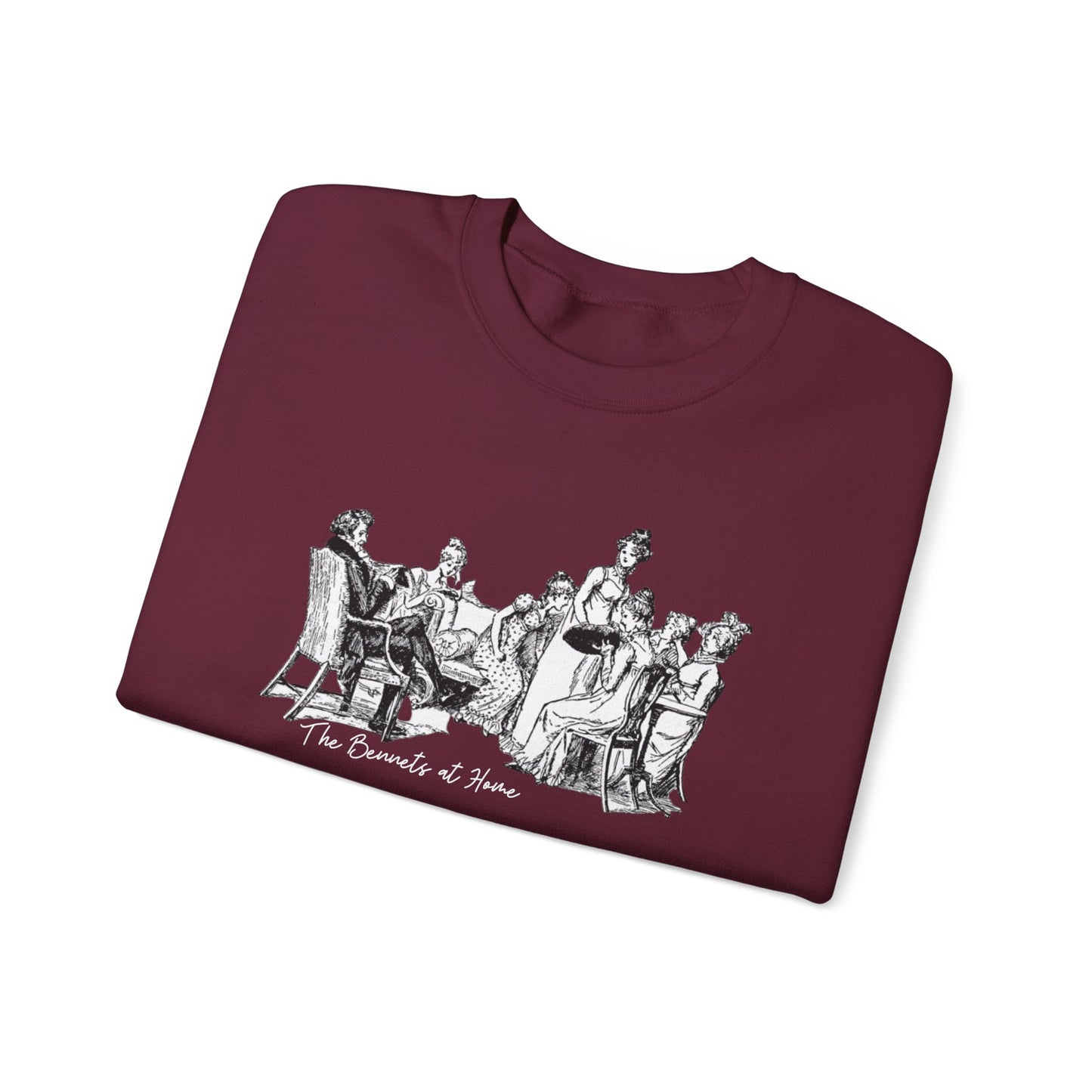 The Bennets at Home, Illustration 1894 Vintage Graphic Sweatshirt (Jane Austen)