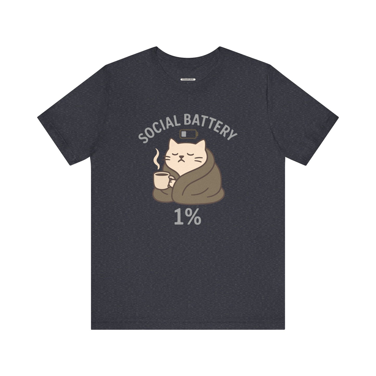 Social Battery 1% Cat Graphic T-Shirt
