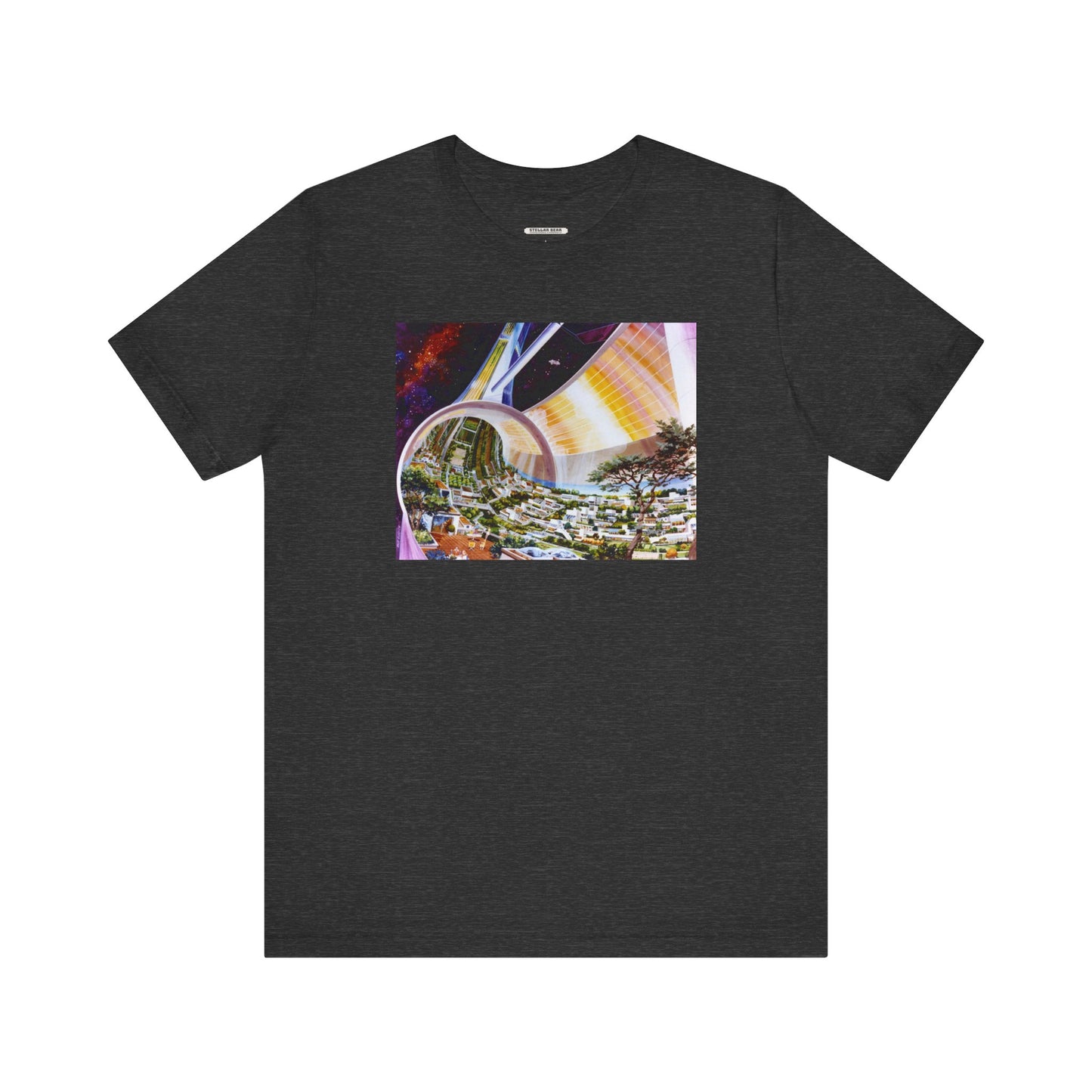 Space Colony Interior View, NASA 1970 Illustration Vintage Graphic T-Shirt