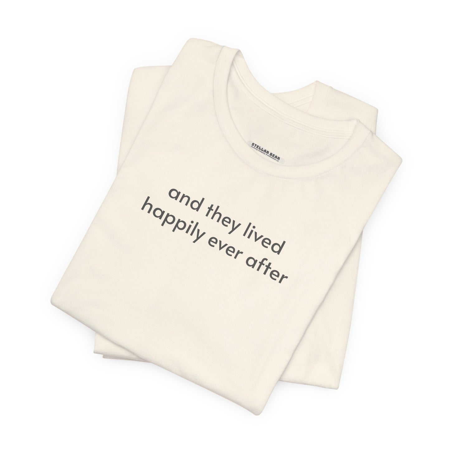 And They Lived Happily Ever After Minimalist Style T-Shirt for Wedding, Honeymoon, Anniversary