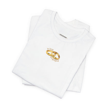 In Love & Engaged Graphic T-Shirt for Engagement Party, Wedding Rehearsal
