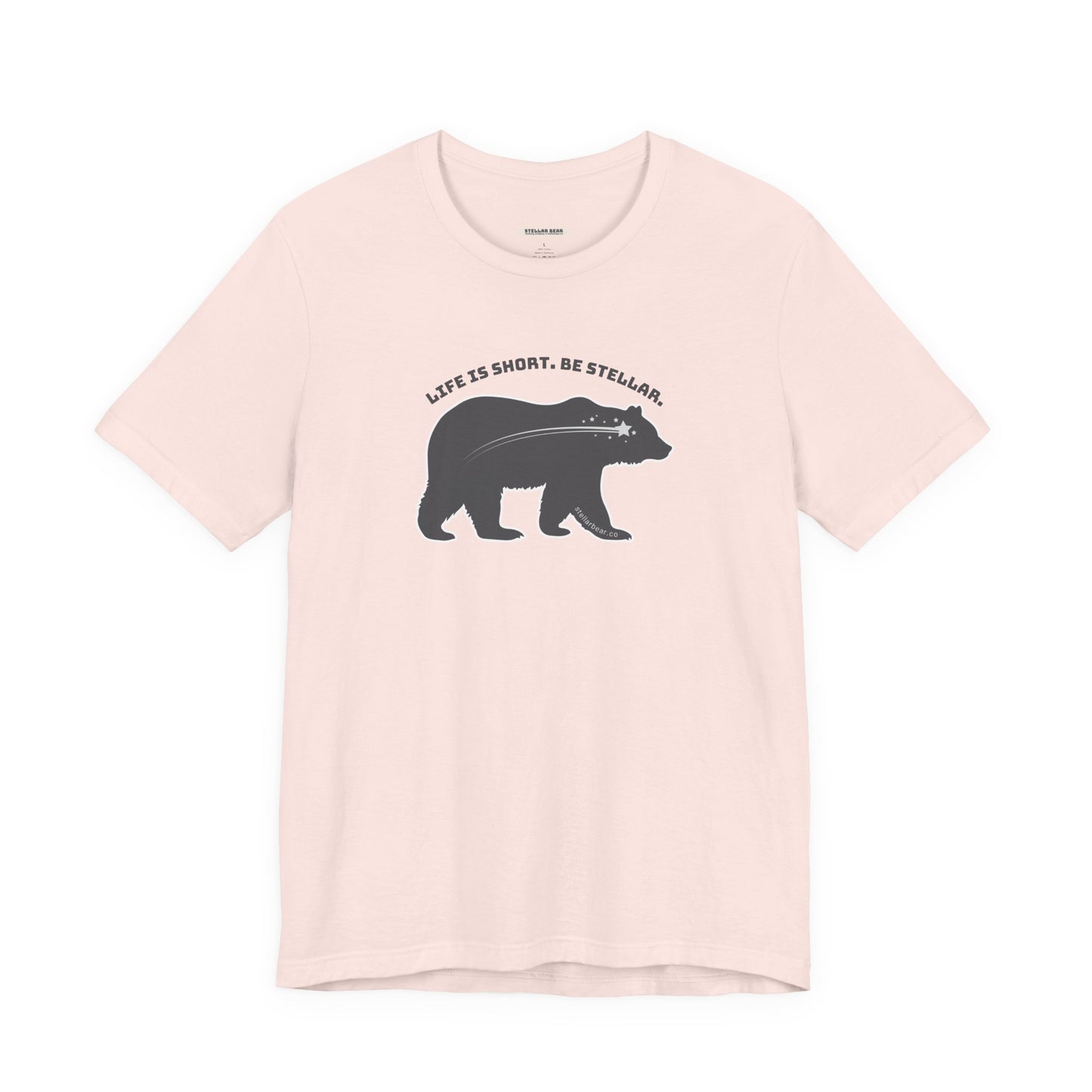 Lifs is Short. Be Stellar. With Stellar Bear Brand Logo Graphic T-Shirt