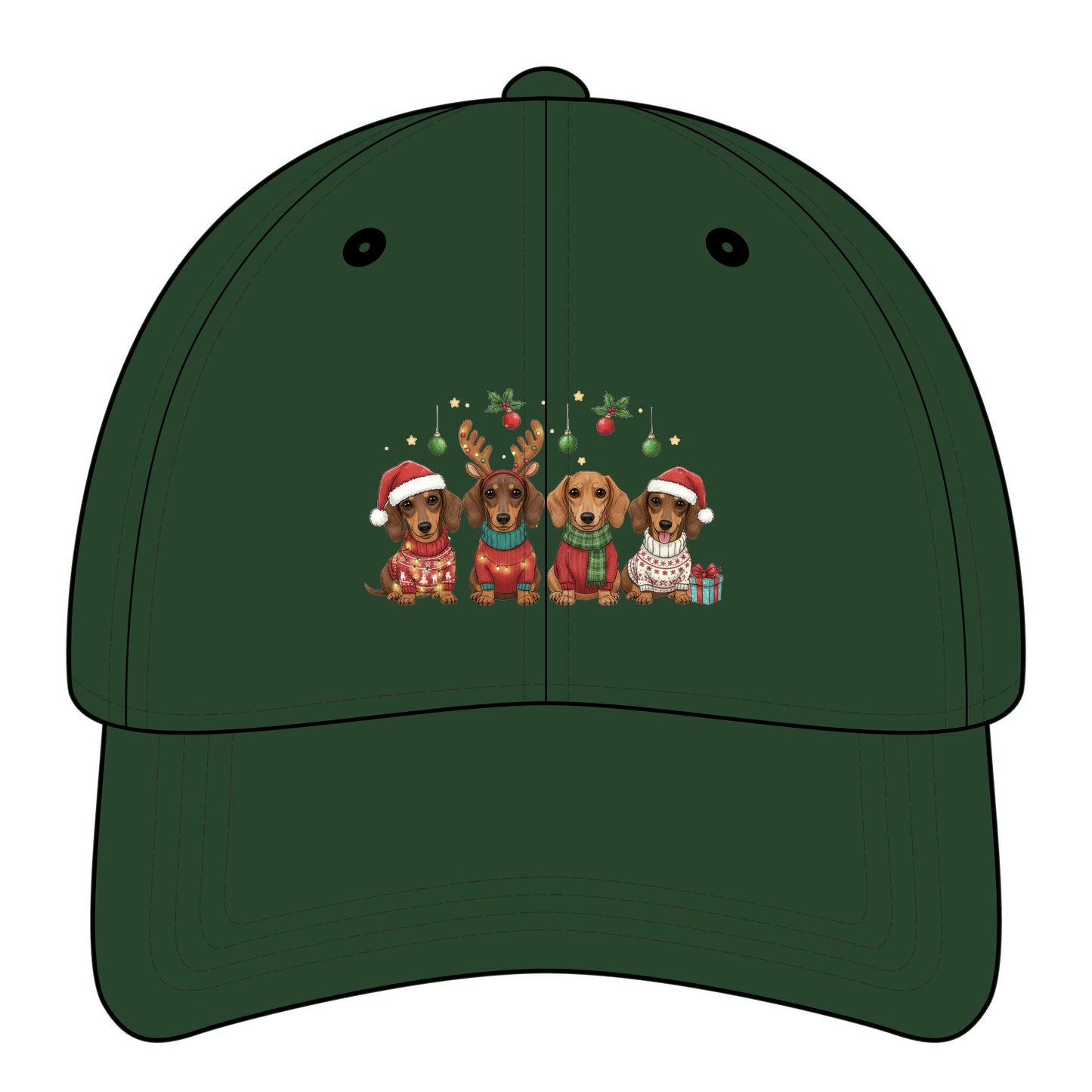 Dachshund Merry Christmas Graphic Cap