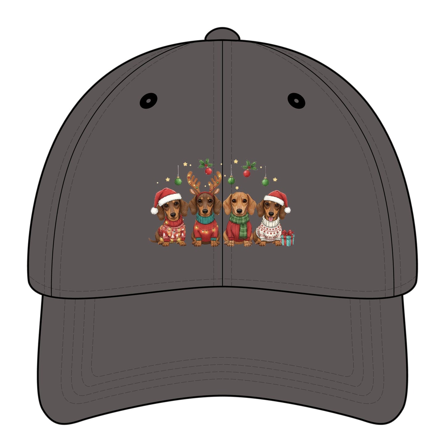 Dachshund Merry Christmas Graphic Cap