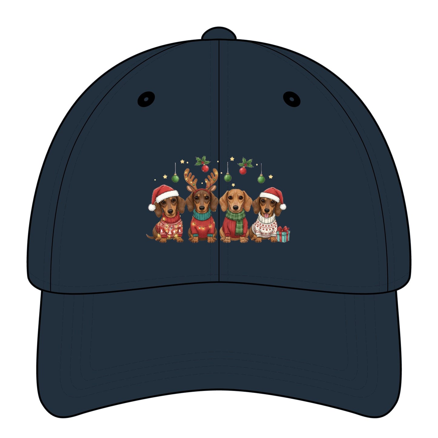 Dachshund Merry Christmas Graphic Cap