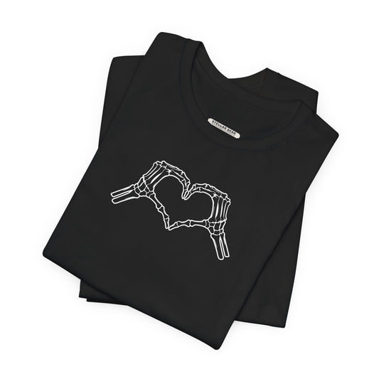 Skeleton Hand Heart Graphic T-Shirt