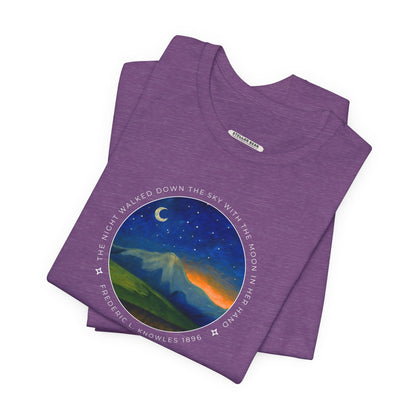 The Night Walked Down the Sky Graphic Quote T-Shirt (Fredric L. Knowles)