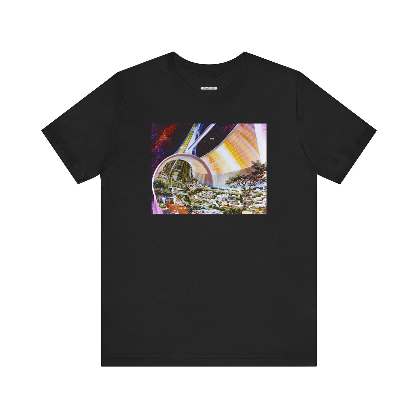 Space Colony Interior View, NASA 1970 Illustration Vintage Graphic T-Shirt