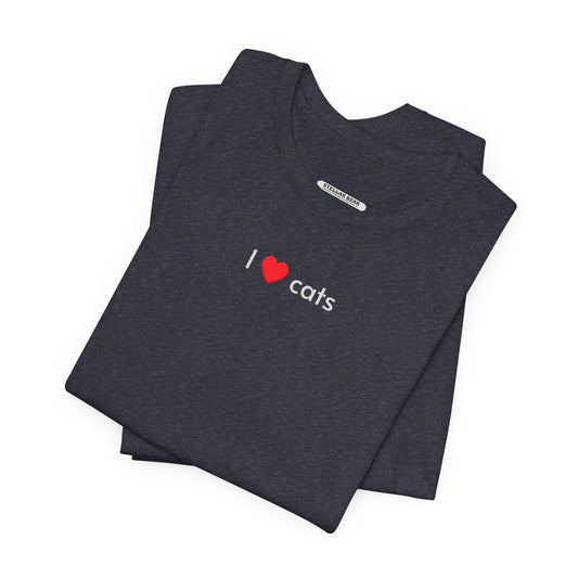 I Love Cats Minimalist Style T-Shirt
