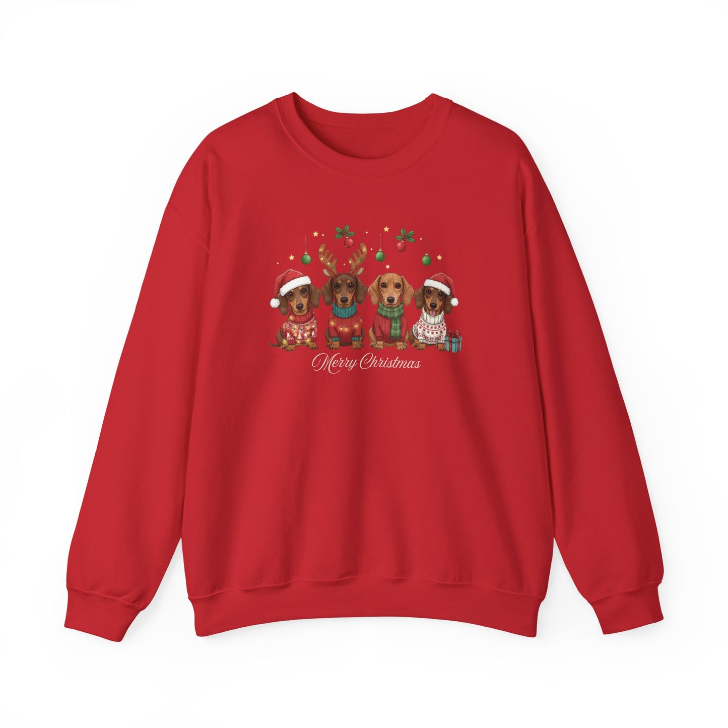 Dachshund Merry Christmas Graphic Sweatshirt