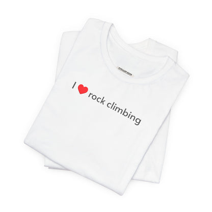 I Love Rock Climbing Minimalist Style T-Shirt