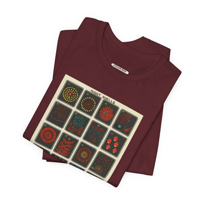Night Shells 17-36, Hirayama Fireworks Co. 1905 Vintage Graphic T-Shirt
