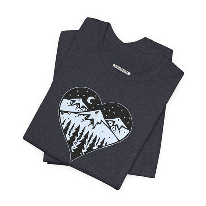 Snowy Mountain at Night Graphic T-Shirt