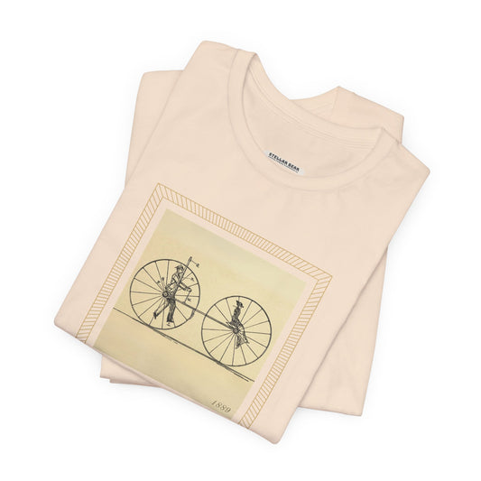 Two-Person Velocipede Prototype Illustration 1889 Vintage Graphic T-Shirt