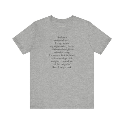 I Before E Minimalist Style T-Shirt