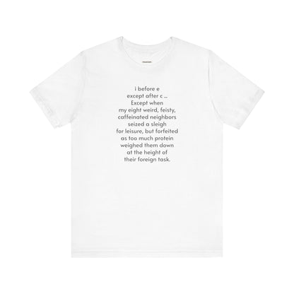 I Before E Minimalist Style T-Shirt