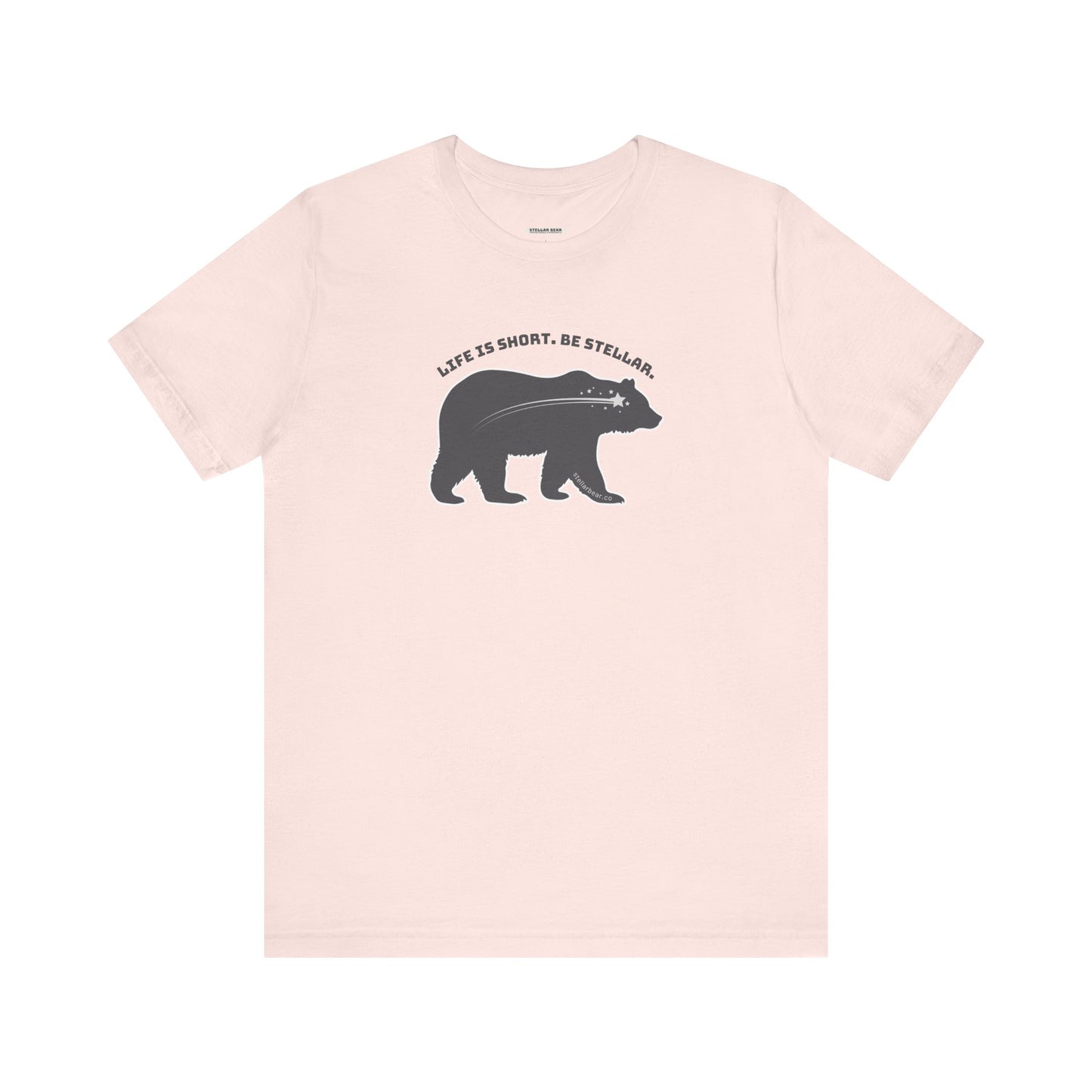 Lifs is Short. Be Stellar. With Stellar Bear Brand Logo Graphic T-Shirt