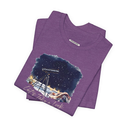 Let's Take a Look Telescope Graphic T-Shirt